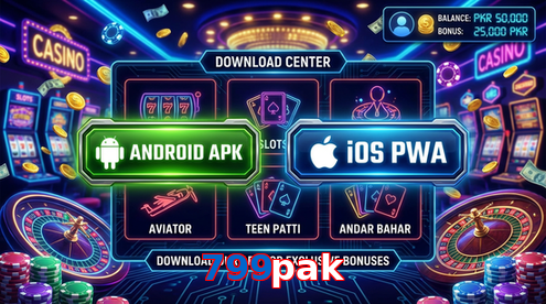 Main screen of 799Pak download page for PK players