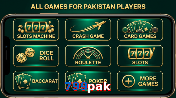 Main screen of 799Pak games page for PK players